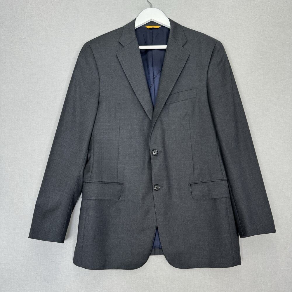 Hickey Freeman Beacon Blazer Mens 40R Gray Worsted Wool Sport Coat Jacket Career